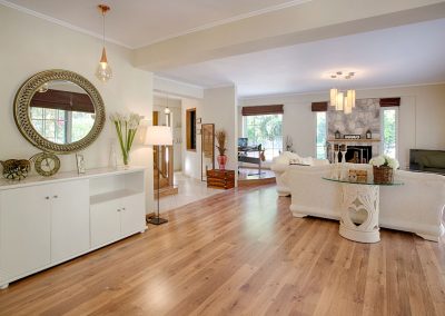 Designer villa interior in Sivota Lefkada with modern Cycladic-inspired décor