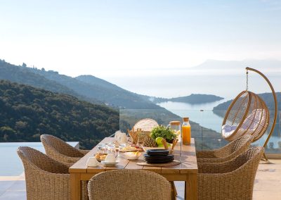 Premium outdoor infinity pool with sunrise sea views in Lefkada