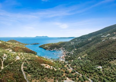 Scenic Lefkada cliffs overlooking the blue horizon