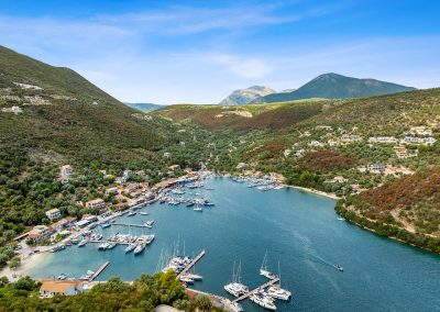 Scenic Lefkada cliffs overlooking the blue horizon