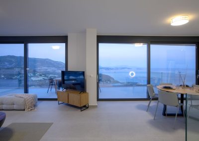 Villa Lilaea in Perigiali with modern architecture for 10 guests