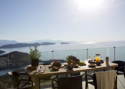 Infinity pool at luxury villa in Sivota Lefkada overlooking the Ionian Sea