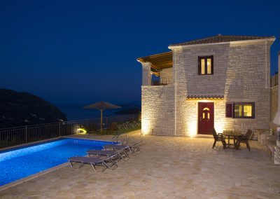 Elevated sea view villa in Lefkada with infinity pool and alfresco lounge