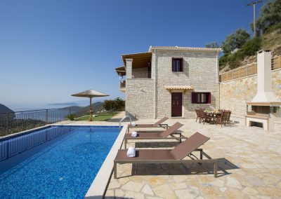 Elevated sea view villa in Lefkada with infinity pool and alfresco lounge