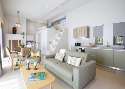 Elegant master suite with natural light and modern design