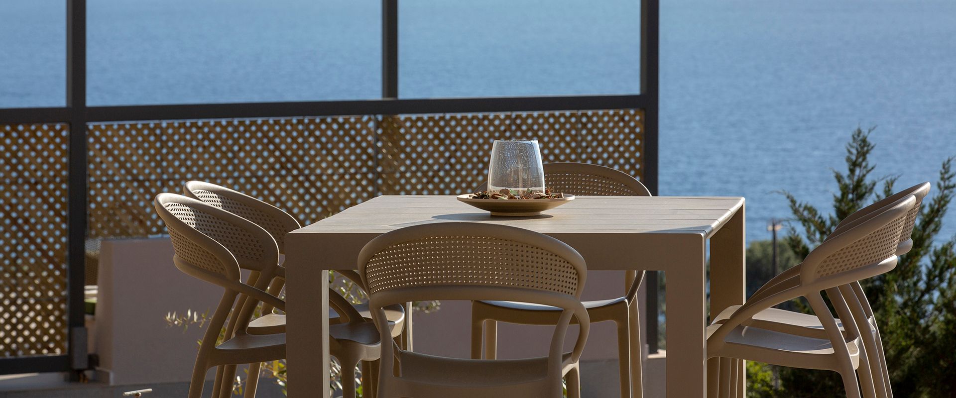 Mediterranean garden surrounding luxury accommodation