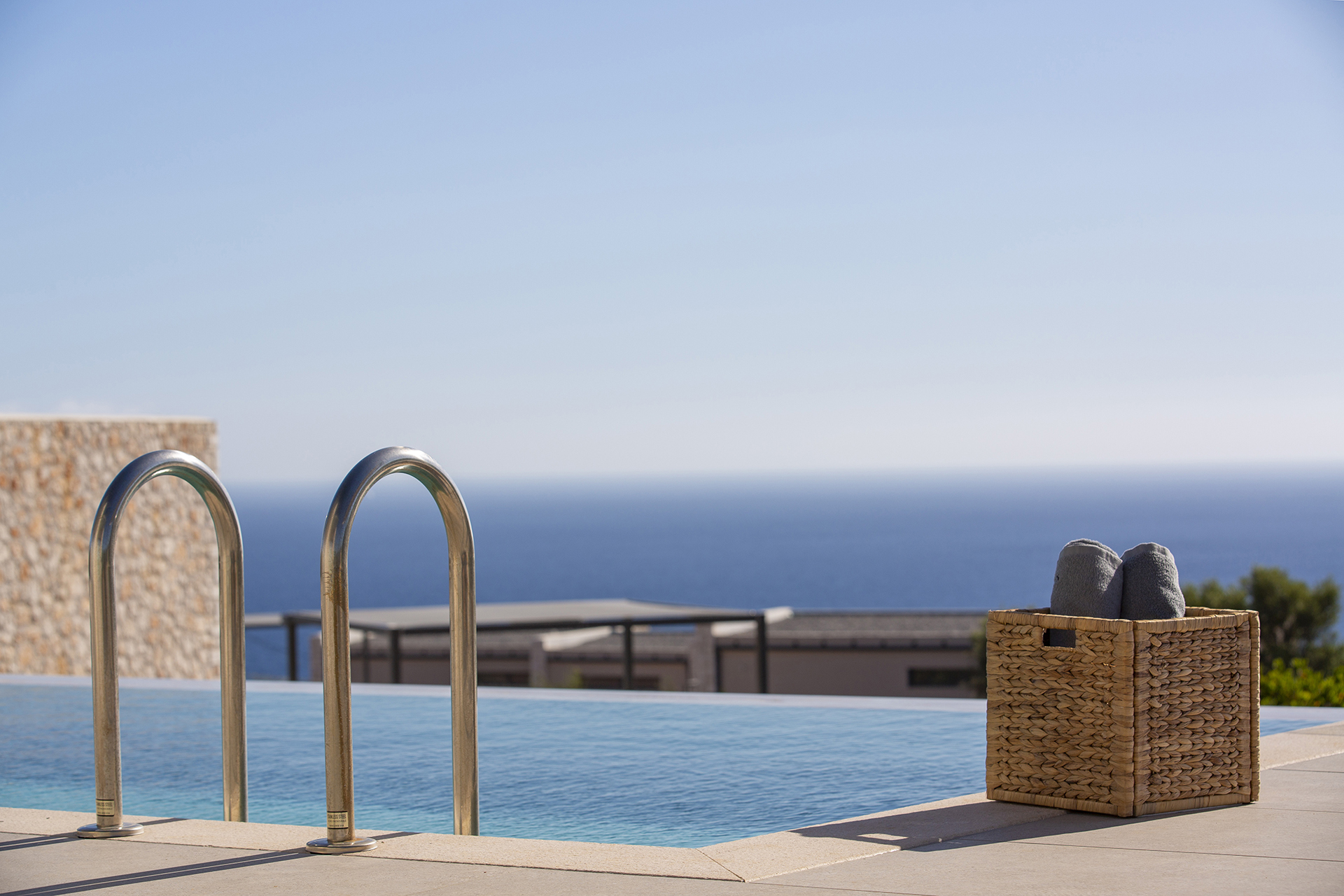 Infinity pool with sea view at luxury villa in Lefkada