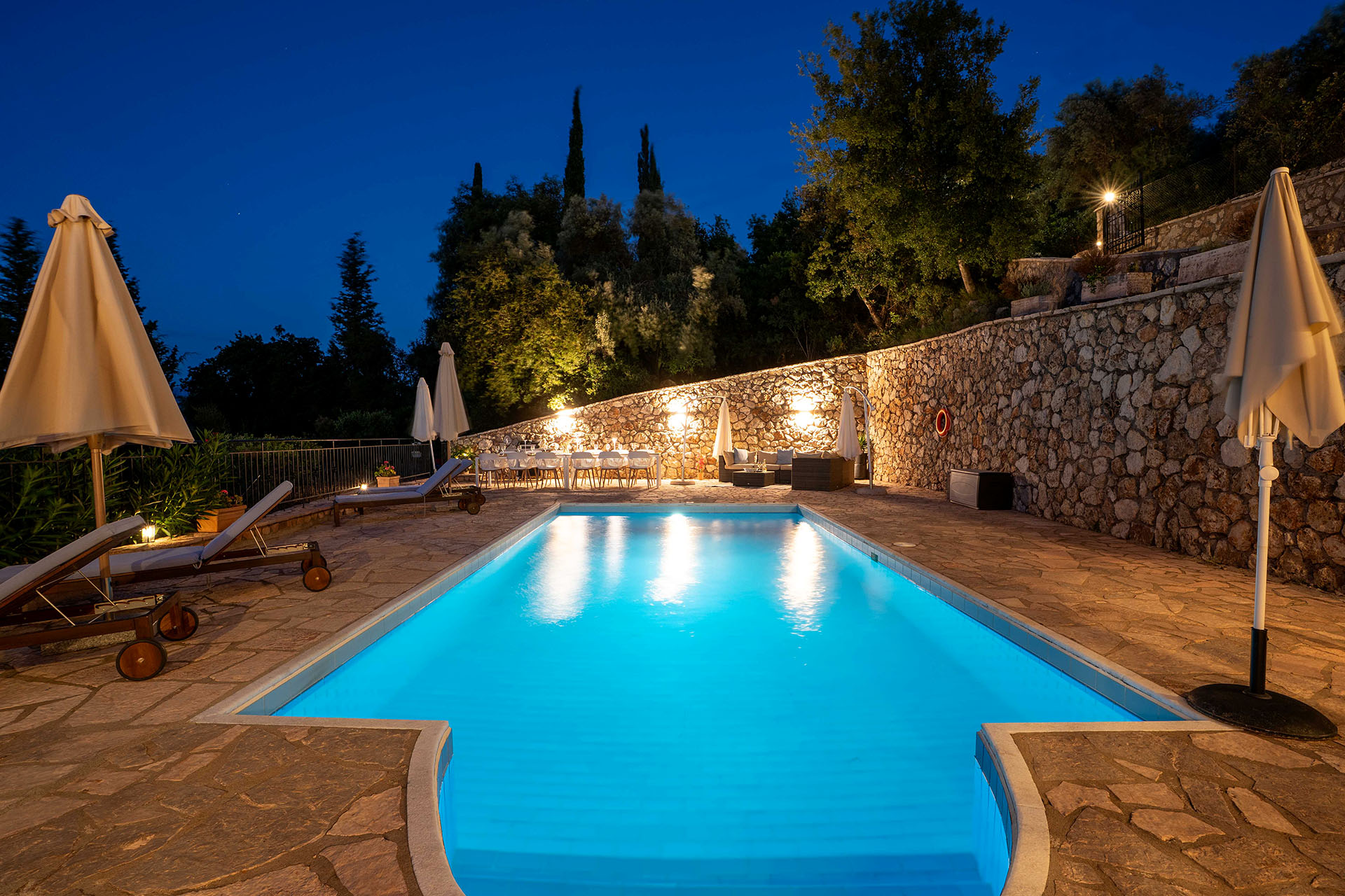 Infinity pool with sea view at luxury villa in Lefkada