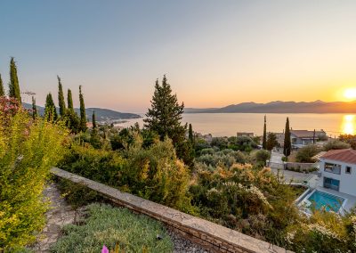 Private infinity pool overlooking the princess islands from Perigiali villa