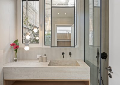 Contemporary bathroom at Villa Mia Rose with sophisticated design and premium guest comfort
