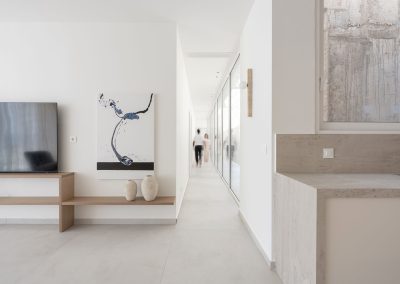 Elegant hallway at Villa Mia Rose in Amousa Lefkada with modern interior styling and refined design