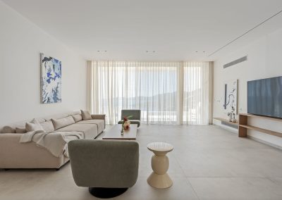 Refined living room at Villa Mia Rose in Amousa with inviting seating and a seamless indoor outdoor feel