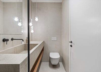 Stylish bathroom at Villa Mia Rose featuring contemporary design and refined luxury details
