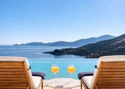 Contemporary Lefkada villa with infinity pool, outdoor lounge areas and endless blue sea backdrop