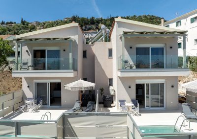 Modern exterior of Villa Margarita in Apolpaina Lefkada with private pool